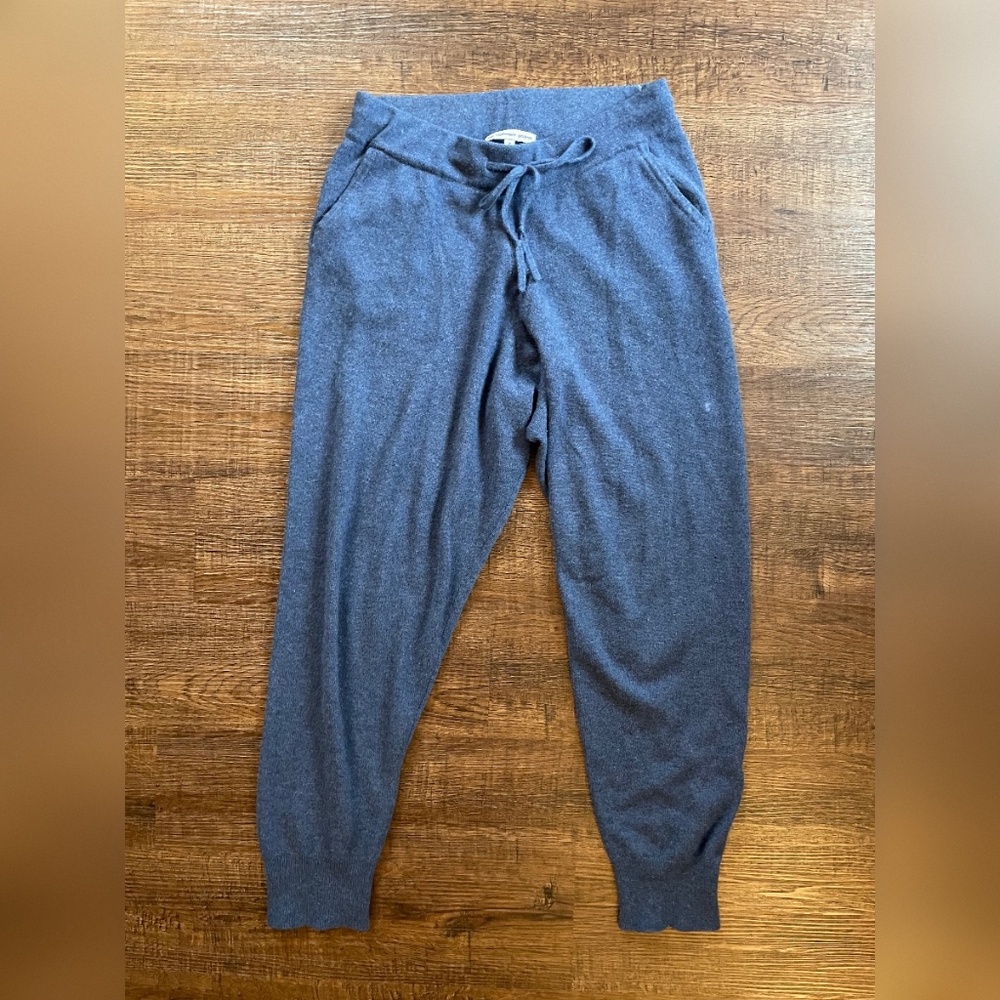 The Cashmere Project 100 percent Cashmere Joggers Women’s Size M Blue Knit